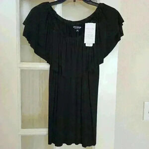 NWT Soft Surroundings Stretchy Elastic Black Blouse Size M Business Casual